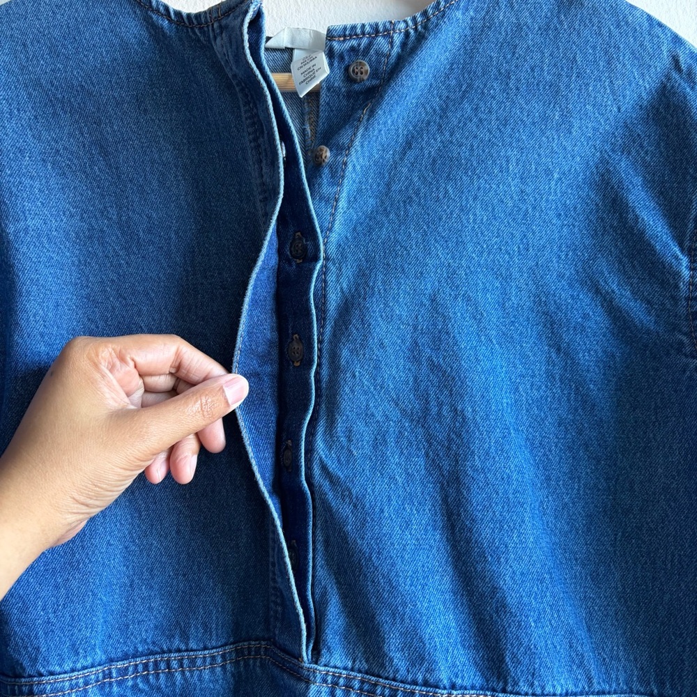 Denim Pullover Top Blue - Picture 4 of 7